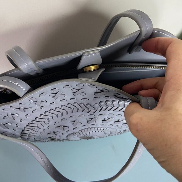 Anthropologie Woven Faux Leather tote purse - Picture 8 of 14